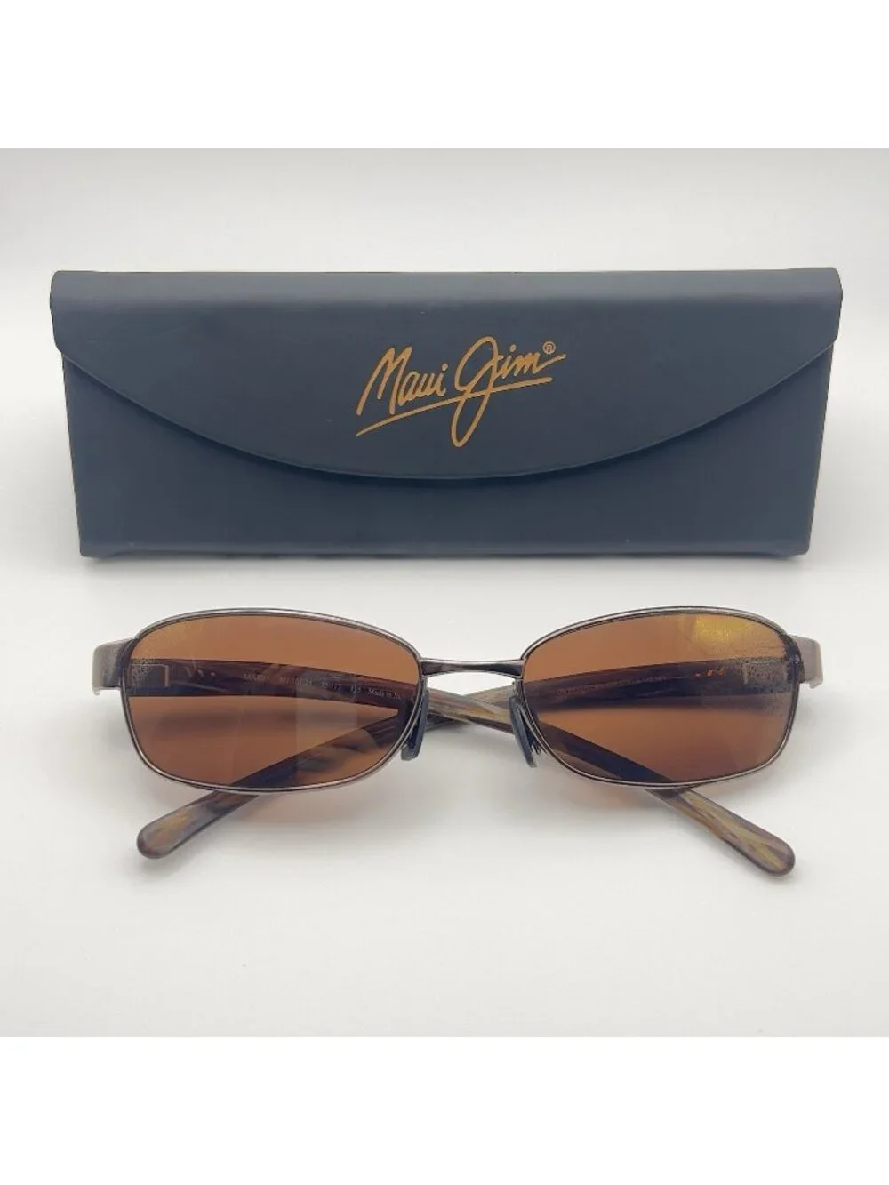 Maui Jim MJ-101-25 Sunglass Frames Brown Lenses Brown Marble 55-17-135 Case